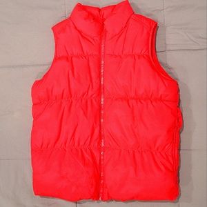 Neon Pink Puffer Warm Inside Vest